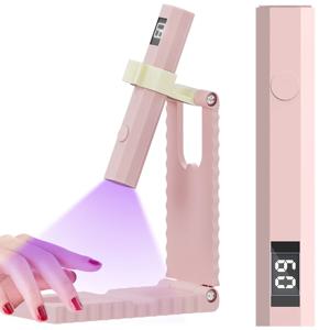 미니 UV 네일 라이트 - 타이머 및 조절 가능한 스탠드, 젤 네일용 휴대용 LED 네일 램프, 매니큐어 아트용 충전식 네일 드라이어