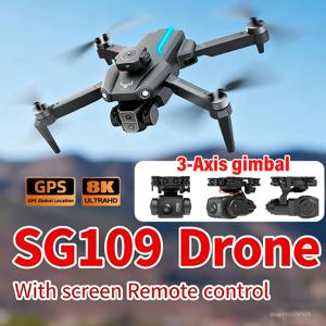 미니 RC 드론 SG109 Pro 5G 8K 전문가용 8K HD 항공 사진 촬영 원격 조종 항공기 접이식 쿼드콥터 장난감 드론 선물