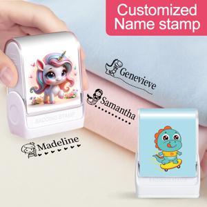 맞춤형 학생 이름 스탬프 - 학교용 방수 개인 인감, 내구성 및 휴대성, 교실 및 숙제용 변색 방지 잉크