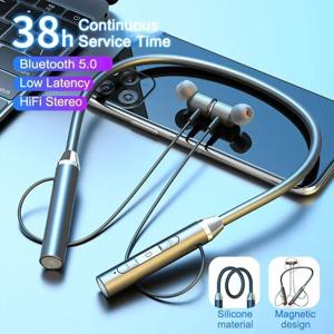 K58 무선 헤드폰 블루투스 넥밴드 마그네틱 이어폰 스포츠 러닝 이어버드 마이크가 있는 방수 블루투스 5.0 헤드셋