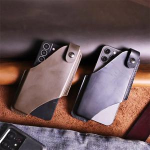 남성용 대각선 크로스백 1개, 가죽 클립이 있는 캐주얼 허리 가방, 고품질 가죽 보관함, 휴대폰 가방, 일상 생활