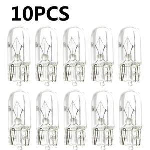 10PCS T10 웨지 할로겐 전구 흰색 지우기 신호 램프 유리 자동 독서 악기 전구 하이라이트 자동차 액세서리