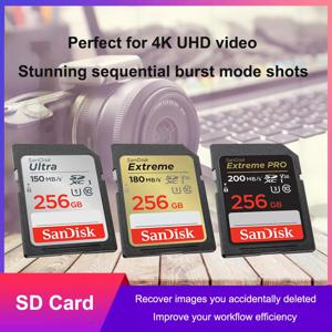 SanDisk Extreme PRO SD 카드 32G 64G 128G 256G SDHC SDXC UHS-I C10 100 메터/초-200 메가바이트/초 U3 메모리 카드 지원 V30 4K 카메라/DV/SLR용