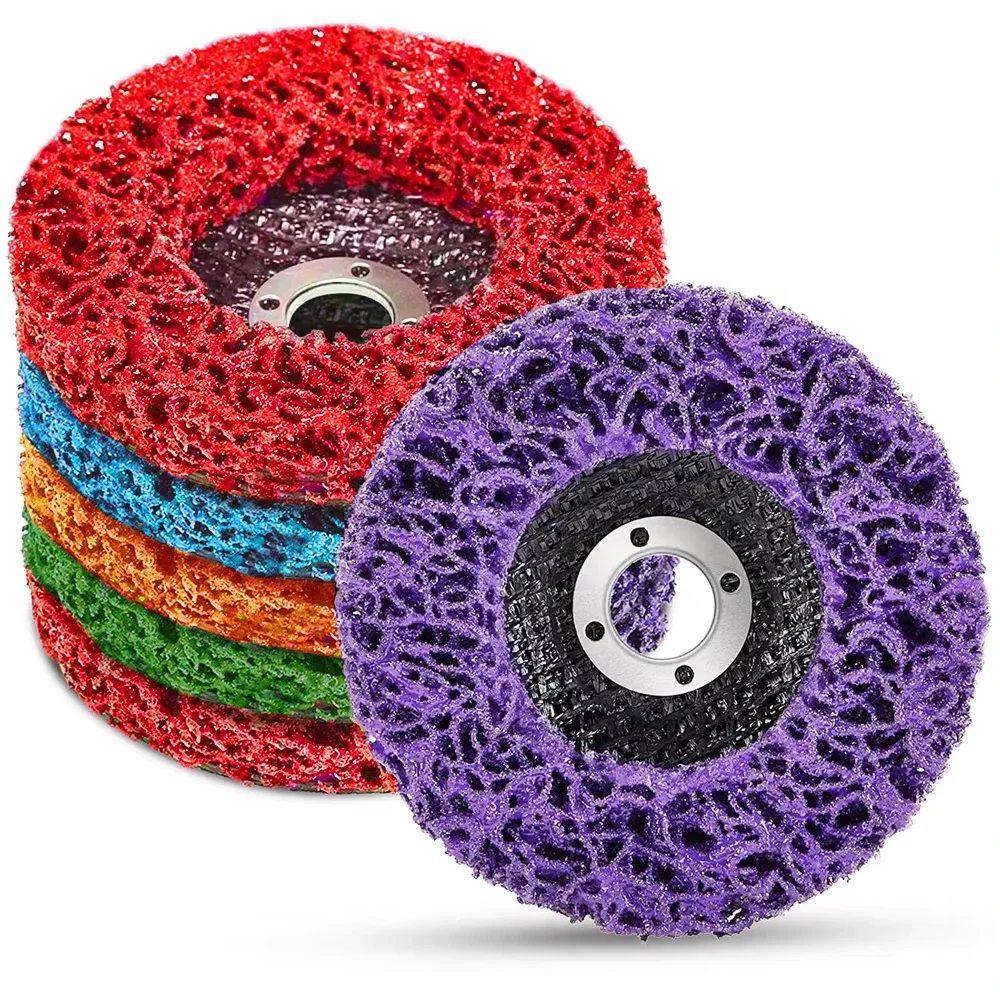 1PCS100/115/125mm 산호 디스크 폴리 스트립 디스크 앵글 그라인더 페인트 녹 제거를위한 다이아몬드 그라인딩 휠 플랩 디스크 Clean Abrasiv