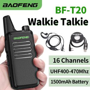2 STUKS 미니 워키 토키 BF-T20 휴대용 양방향 라디오 Opladen USB VOX Voor UHF 400-470MHZ Lange afstand Communicatie Radio Up