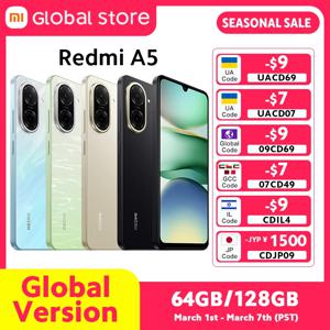 새로운 샤오미 레드미 A5 스마트폰 글로벌 버전 5200mAh 배터리 6.88인치 디스플레이 15W 고속 충전 32MP AI 듀얼 카메라 UNISOC T7250