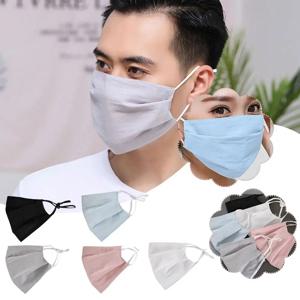 여성용 남성용 세척 가능한 보호 천 페이스 마스크 조절 가능한 귀 보호 루프가있는 재사용 가능한 통기성 거즈 페이스 커버
