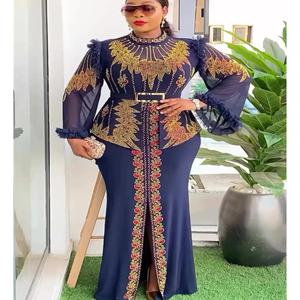 플러스 사이즈 아프리카 파티 드레스 여성용 2025 신상 패션 다시키 안카라 웨딩 이브닝 가운 우아한 터키 무슬림 맥시 드레스