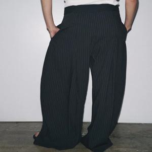 2025년 가을 신상 여성용 편안하고 달콤한 캐주얼 루즈핏 스트라이프 와이드 레그 팬츠 우아하고 세련된 여성 에스닉 의상