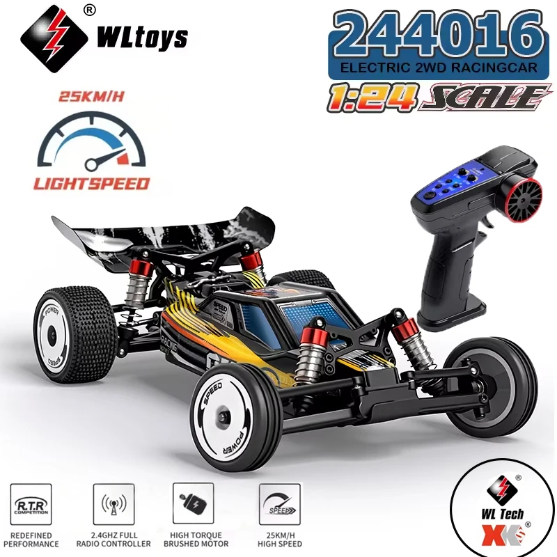 신제품 WLtoys 244016 RC 자동차 1:24 전기 레이싱 고속차 ​ ​ RC 전지형 드리프트 자동차 모델 25km/h 어린이 및 성인용 장난감 선물
