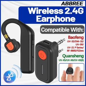 ABBREE BT-E2/E1 무전기 무선 헤드셋 2.4G 이어폰 소음 감소 2핀 바오펑 콴셩 양방향 라디오용