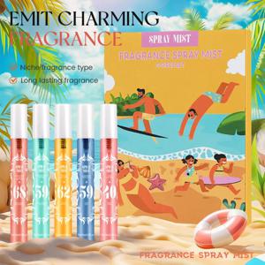 5개입 디지털 향수 바디 스프레이 세트, 오래 지속되는 자연 향, 무알코올 스프레이 미스트, 핫 브라질리언 에센셜 오일 향