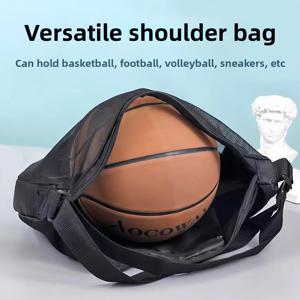 경량 메쉬 농구 가방 - 축구 배구용 휴대용 어깨 스포츠 가방, 사이즈 7 공에 적합, 통기성 및 휴대가 용이함