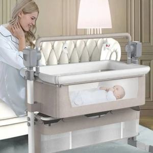 보더 크로스 베이비 다기능 전동 요람 흔들 의자 신생아 지능형 아기 진정 침대 옆 침대 수면 바구니