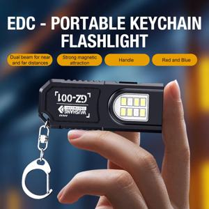 휴대용 허리걸이 키체인, 미니 손전등, 다기능 비상 충전, 안티 키체인, 초대형, 밝은, 가정용