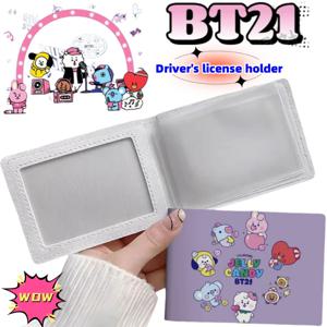 BT21 코야 RJ 슈키 치미 개인 맞춤형 운전면허증 보호 커버 편리한 다기능 카드 홀더