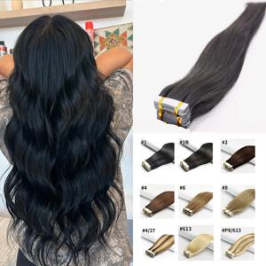 테이프 인 헤어 익스텐션 스트레이트 브라질리언 인모 익스텐션 2.5g 20개 50g 테이프 헤어 100% 인모 천연 테이프 헤어