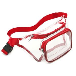 새로운 투명 클리어 패니팩 경기장 승인 PVC 스포츠 가방 대용량 방수 스포츠 허리 가방 여행용