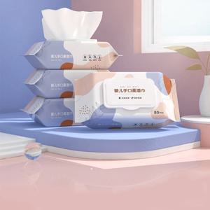 80매 대용량 아기 손&입 물티슈 (뚜껑 포함), 신생아용 특대형 & 부드러운 텍스처