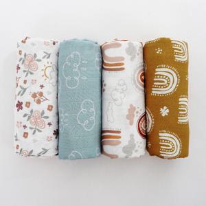 엘린판트 100% 순면 120*110cm 2겹 신생아 목욕 타월 랩 거즈 속싸개 담요 도매 드롭쉬핑