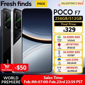 최신형 POCO F7 스마트폰 256GB 512GB 스냅드래곤 ®   8세대 4 6.83인치 1.5K AMOLED 디스플레이 6500mAh 50MP 메인 카메라 OIS IP68 NFC 탑재