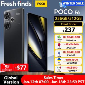 글로벌 버전 POCO F6 5G 스마트폰 스냅드래곤 ® 8세대 3 NFC 120Hz 플로우 AMOLED 90W 터보 충전 5000mAh 50MP 카메라 NFC