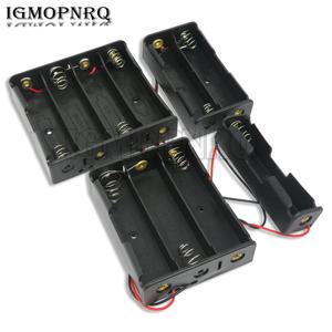 와이어 리드가있는 18650 배터리 상자 DIY 플라스틱 보관 케이스 1 2 3 4 AA 18650 보조베터리 케이스 배터리 홀더 컨테이너 1X 2X 3X 4X