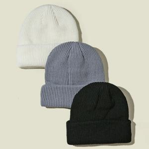 가을과 겨울 솔리드 컬러 모직 모자 남성용 따뜻한 귀 보호 다목적 간단한 니트 모자 여성