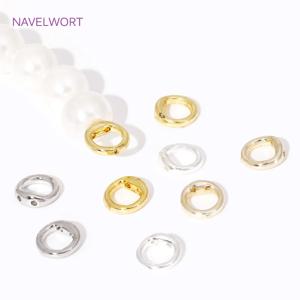 10/20Pcs 엔드 비즈 팁 엔드 비드 결과 18K 골드 도금 2 홀 연결 링 DIY 구슬 보석 만들기 용품