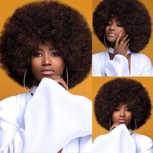 합성 머리 아프로 킨키 컬리 금발 가발 여성용 믹스 브라운 70년대 머신 제작 거대한 앞머리 짧은 탄력 있는 일상 파티 사용