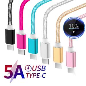 5A 초고속 충전 유형 C USB 케이블, Samsung Huawei Xiaomi OPPO Honor Redmi POCO Realme iQOO 빠른 충전 브레이드 케이블