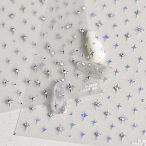 간단한 레이저 브론 징 골드 실버 미니 스타 라인 석 INS 5D 릴리프 자기 접착제 네일 아트 장식 스티커 3D 매니큐어 데칼