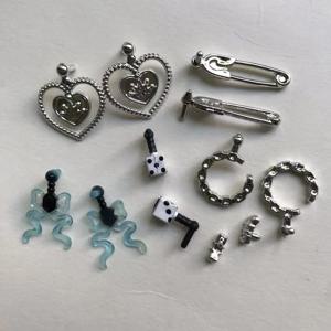 무지개 인형 하트 모양 실버 귀걸이 목걸이 샌들 신발 원래 인형 교체 눈 부품 인형 액세서리 Decors