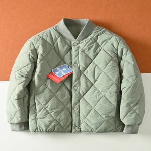 따뜻하고 가벼운 누빔 코튼 재킷 볼 칼라 겨울 남녀공용 편안한 방풍 방한 레이어드 코튼 코트