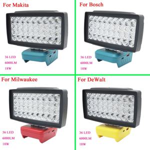 36 LED 자동차 작업 조명 손전등 토치 밀워키 HongSong 리튬 이온 배터리 램프에 대 한 Bosch에 대 한 DeWalt에 대 한 Makita에 대 한 USB 전원 은행