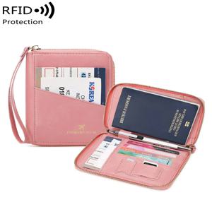 남성과 여성을위한 새로운 복고풍 여권 가방 RFID 유행 여권 커버 다기능 PU 가죽 여권 클립 여행 액세서리