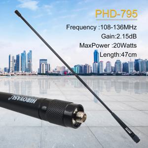 108-136MHz 휴대용 채찍 워키 토키 에어 밴드 안테나 2.15dB 47CM 20Watts Hiroyasu PHD-795 Baofeng UV-17Pro Gps Quansheng 용