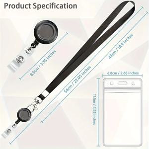 PVC 방수 ID 카드 홀더 리트랙터블 랜야드 내구성 있는 배지 홀더 직장용 ID/이름표 랜야드