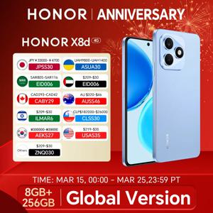 새로운 글로벌 버전 HONOR X8d 4G 8GB+256GB 6.77인치 AMOLED 스크린 108MP 메인 카메라 7000mAh 45W 슈퍼차지 듀얼심 안드로이드 16
