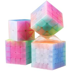 Qiyi Speedcube 젤리 컬러 큐브 2x2 3x3 4x4 5x5 피라미드 전문 Cubo Magico 퍼즐 장난감 어린이를위한 어린이 선물 장난감