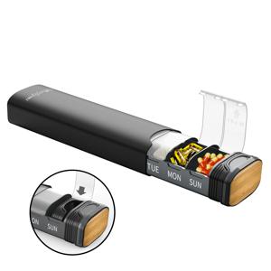 Serfeymi 금속 주간 알약 정리함 - 예비 개스킷이 포함된 7일 여행용 알약 케이스 |   도제 박스, 타블렛 및 약 보관함