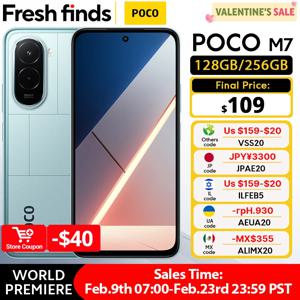 【월드 프리미어】POCO M7 글로벌 버전 스마트폰 128GB 256GB Snapdragon 685 NFC 7000mAh 배터리 몰입형 6.9인치 FHD+ 디스플레이