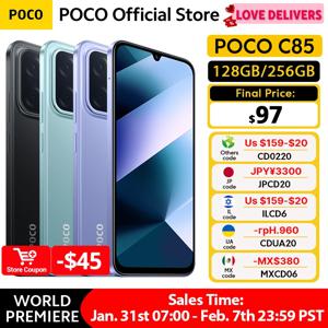POCO C85 글로벌 버전 스마트폰 NFC 128GB 256GB 미디어텍 Helio G81-Ultra 6.9인치 도트 드롭 디스플레이 50MP 메인 카메라 6000mAh