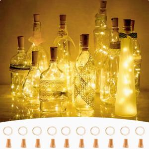 5PC/10PC LED 바 와인 병 코르크 문자열 조명 파티 휴일 웨딩 정원 장식에 대 한 2M 요정 구리 와이어
