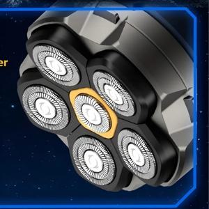 전기 헤드 쉐이버 대머리 남성용 6D 마그네틱 면도기 헤어 트리머 충전식 LED 방수 얼굴 헤어 커팅