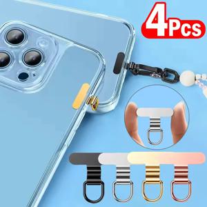 미니 스테인리스 스틸 휴대폰 랜야드 패치 초박형 무소음 홀 클립 충전 포트 가스켓 범용 폰 테더 탭 카드