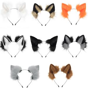 할로윈 새로운 애니메이션 머리 장식 수제 조정 가능한 시뮬레이션 늑대 귀 헤어 밴드 축제 댄스 파티 코스프레 의상