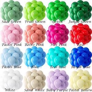 5/10/12/18인치 그린 풍선 정글 그린 블루 핫핑크 화이트 라텍스 풍선 생일 파티 장식 베이비 샤워 웨딩 글로보스