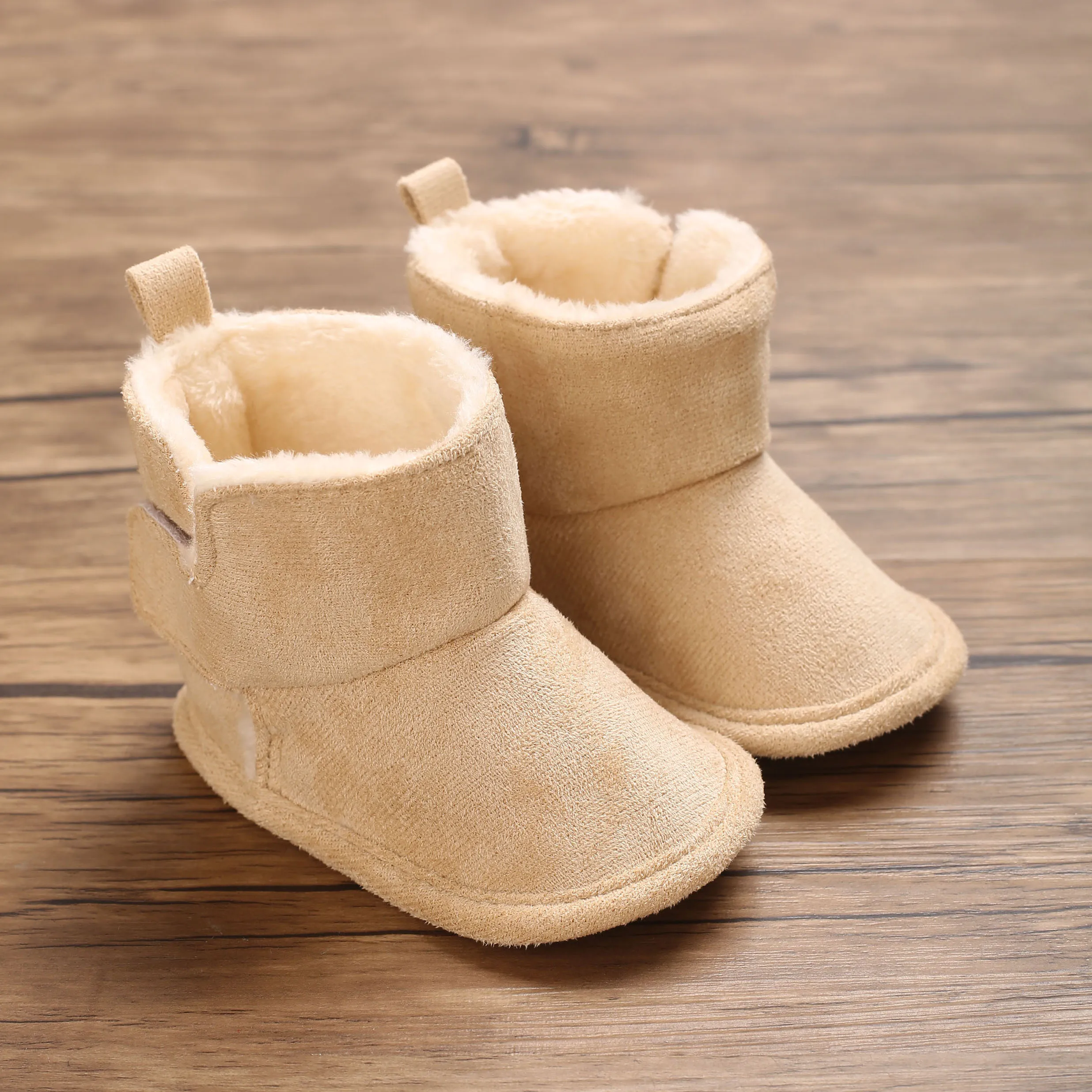 아기 부츠 0-18개월 겨울 따뜻한 플러시 첫 워커 부드러운 밑창 미끄럼 방지 남아 여아 스노우 슈즈