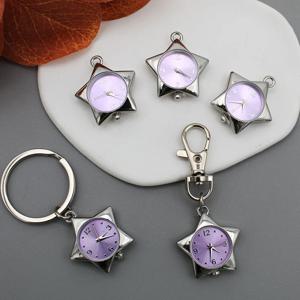 별 모양 포켓 시계 키체인 장식품 레트로 장신구 가방 참 장식 포켓 시계 선물